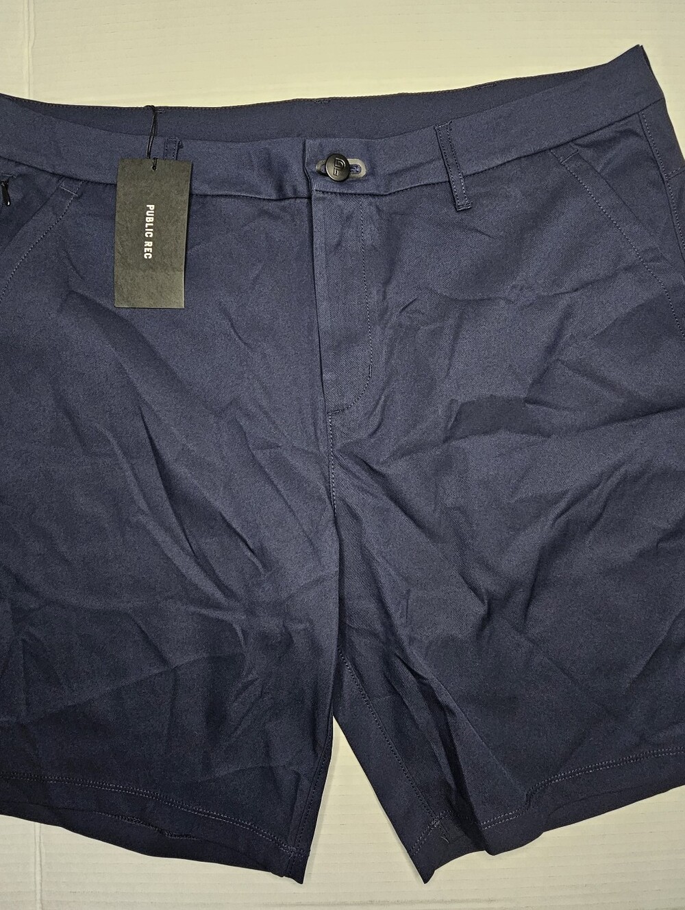 Public Rec Workday Short 2.0 Navy Performance Stretch Shorts Men's 36 NWT